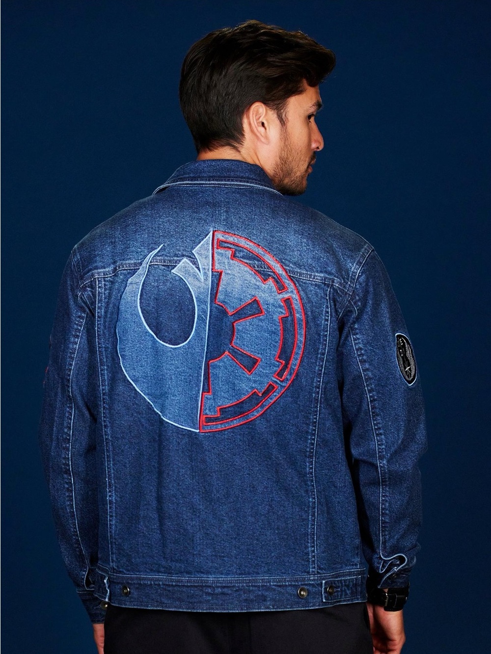 Our Universe Star Wars Ahsoka Dark & Light Side Patches Denim Jacket - Picture 9 of 10